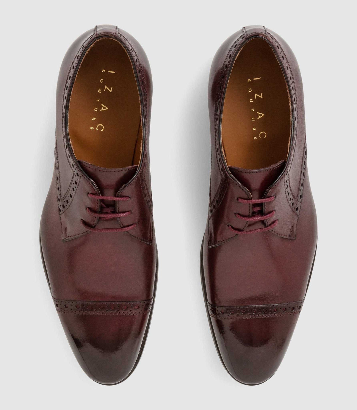 Derby couture en cuir bordeaux "Camillo" - IZAC