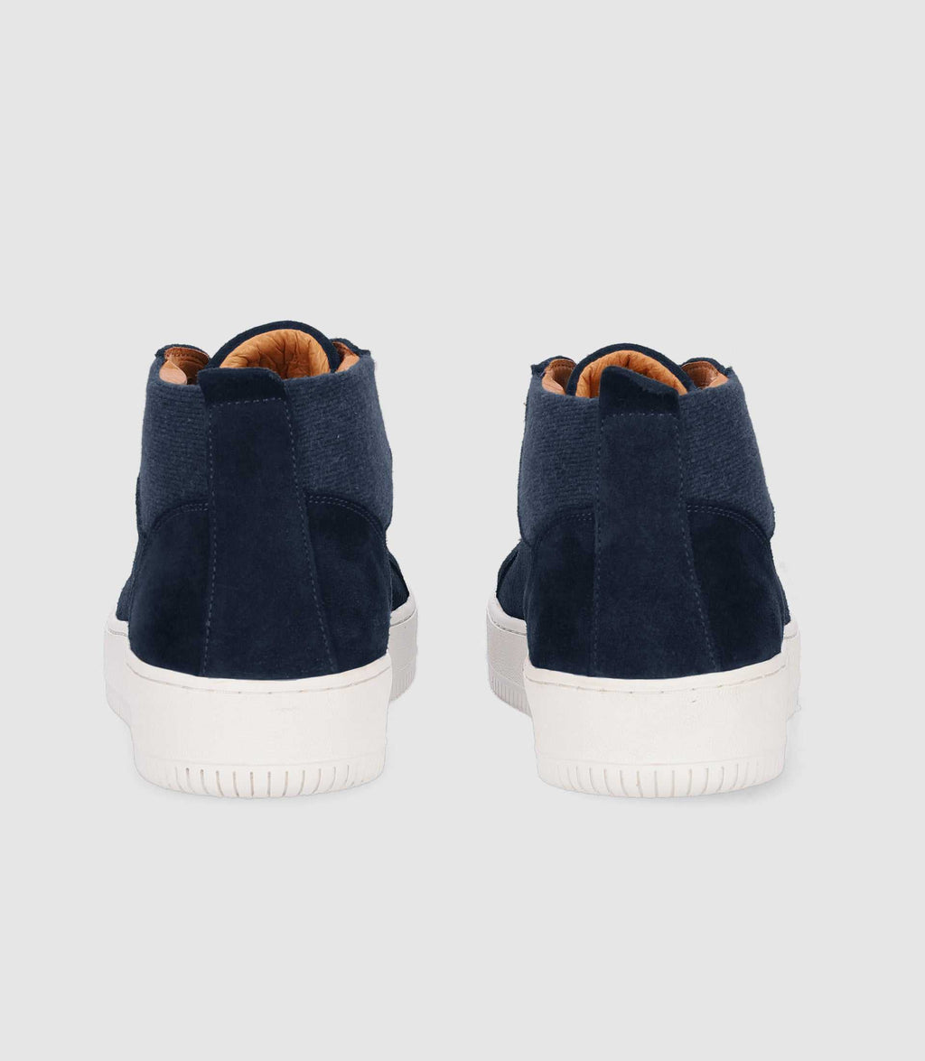 Sneakers en cuir lisse marine OMAR - IZAC