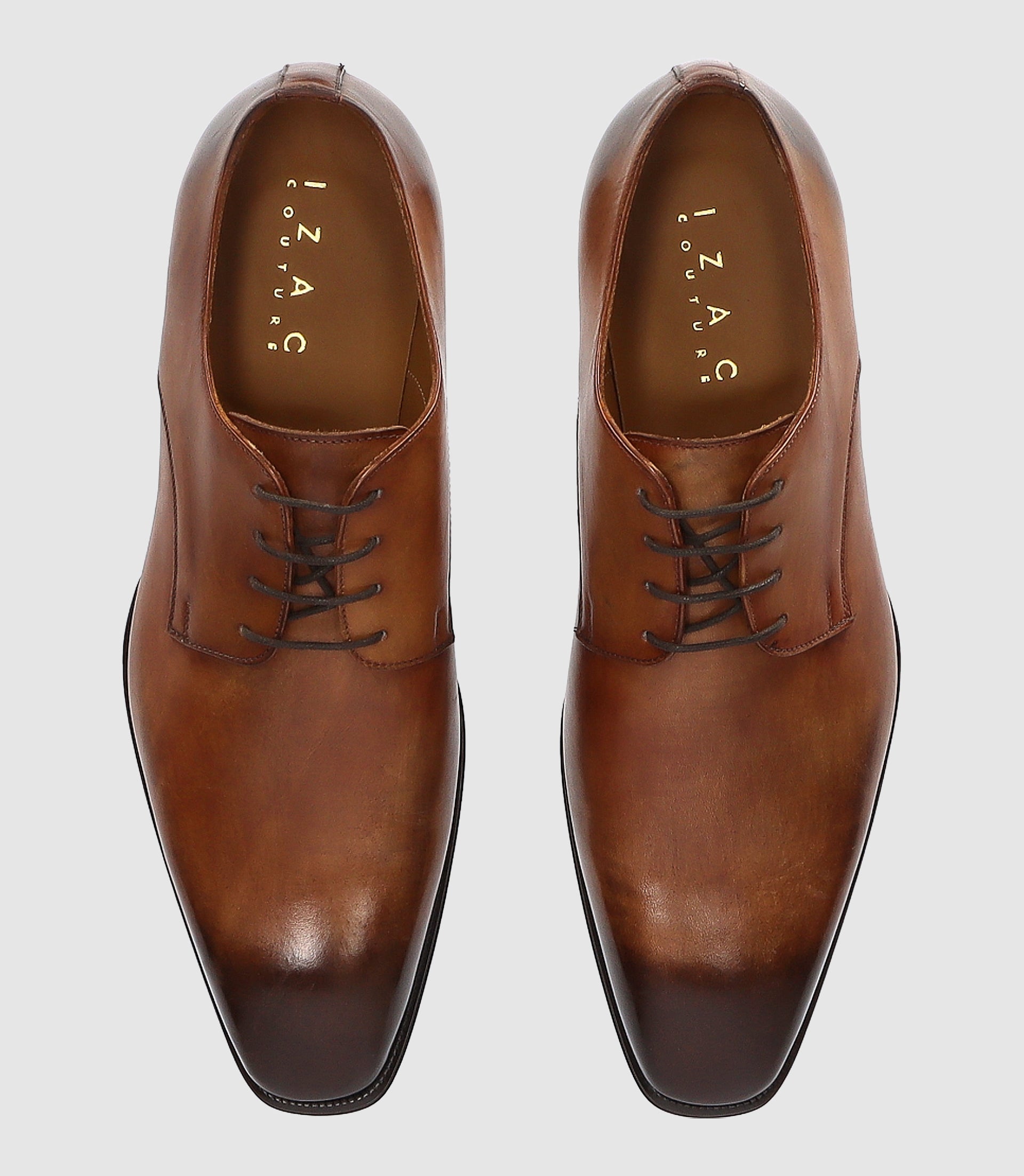 Derby couture en cuir marron clair ORENZO - IZAC