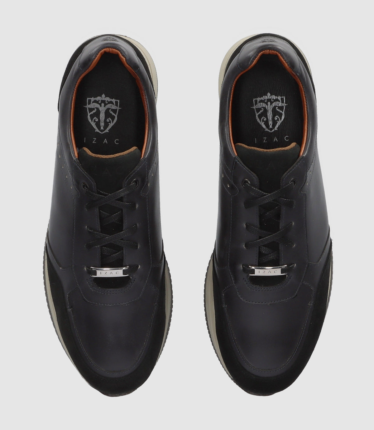DEFECTUEUSE Sneakers basses en cuir anthracite ORLAN - IZAC