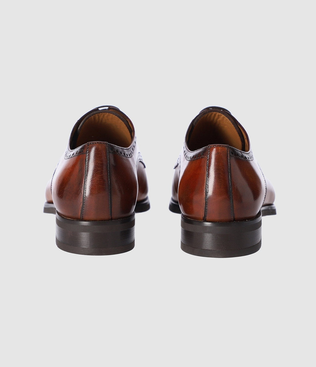 Derby couture en cuir marron clair OCTAVE - IZAC