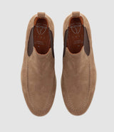 Bottines élastiques en suede taupe OMAHA - IZAC