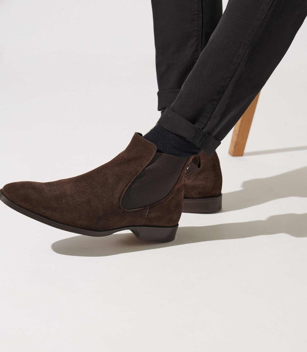 Bottines élastiques en suède marron OPHELI - IZAC