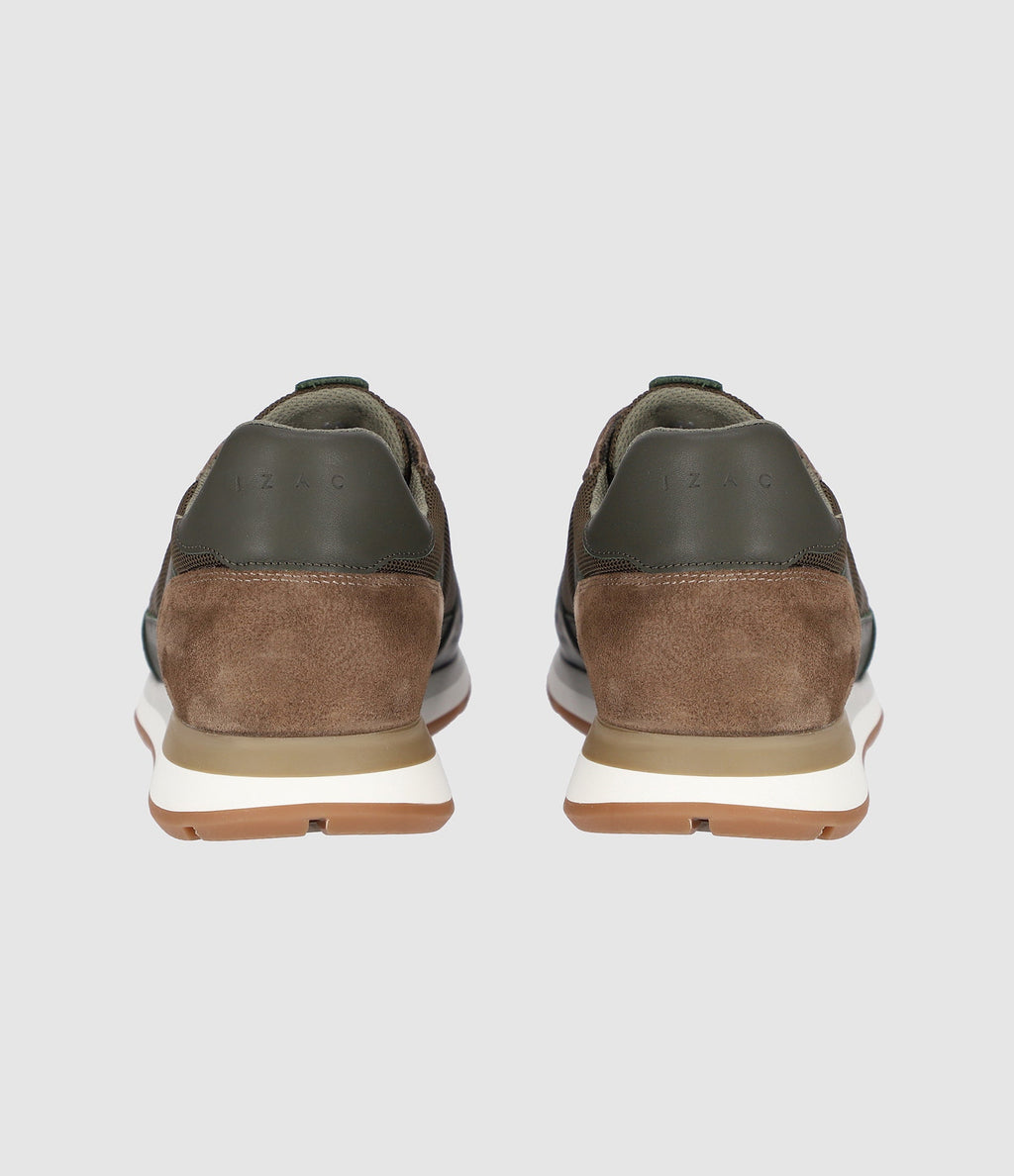 Sneakers suède et textile kaki ORLAND - IZAC
