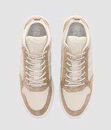 Sneakers montantes bi matière blanc et beige OSLO - IZAC