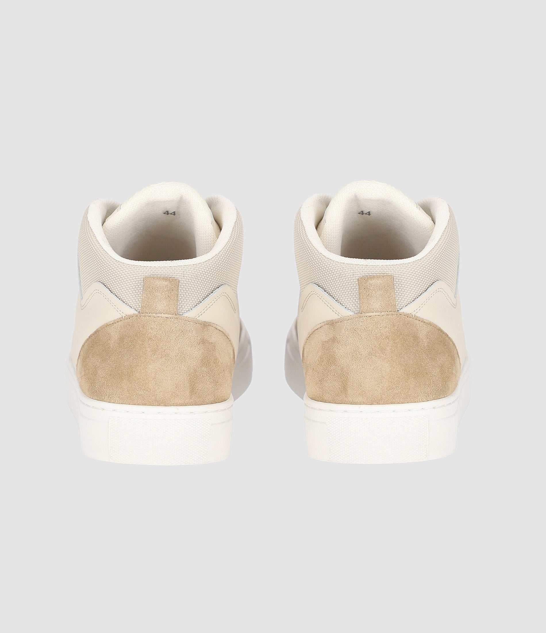Sneakers montantes bi matière blanc et beige OSLO - IZAC