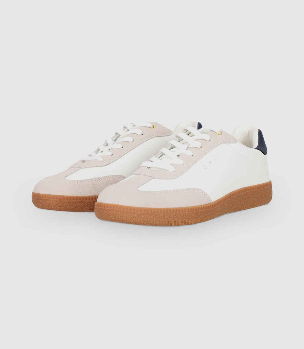 Chaussures sneakers en cuir avec logo blanches - IZAC