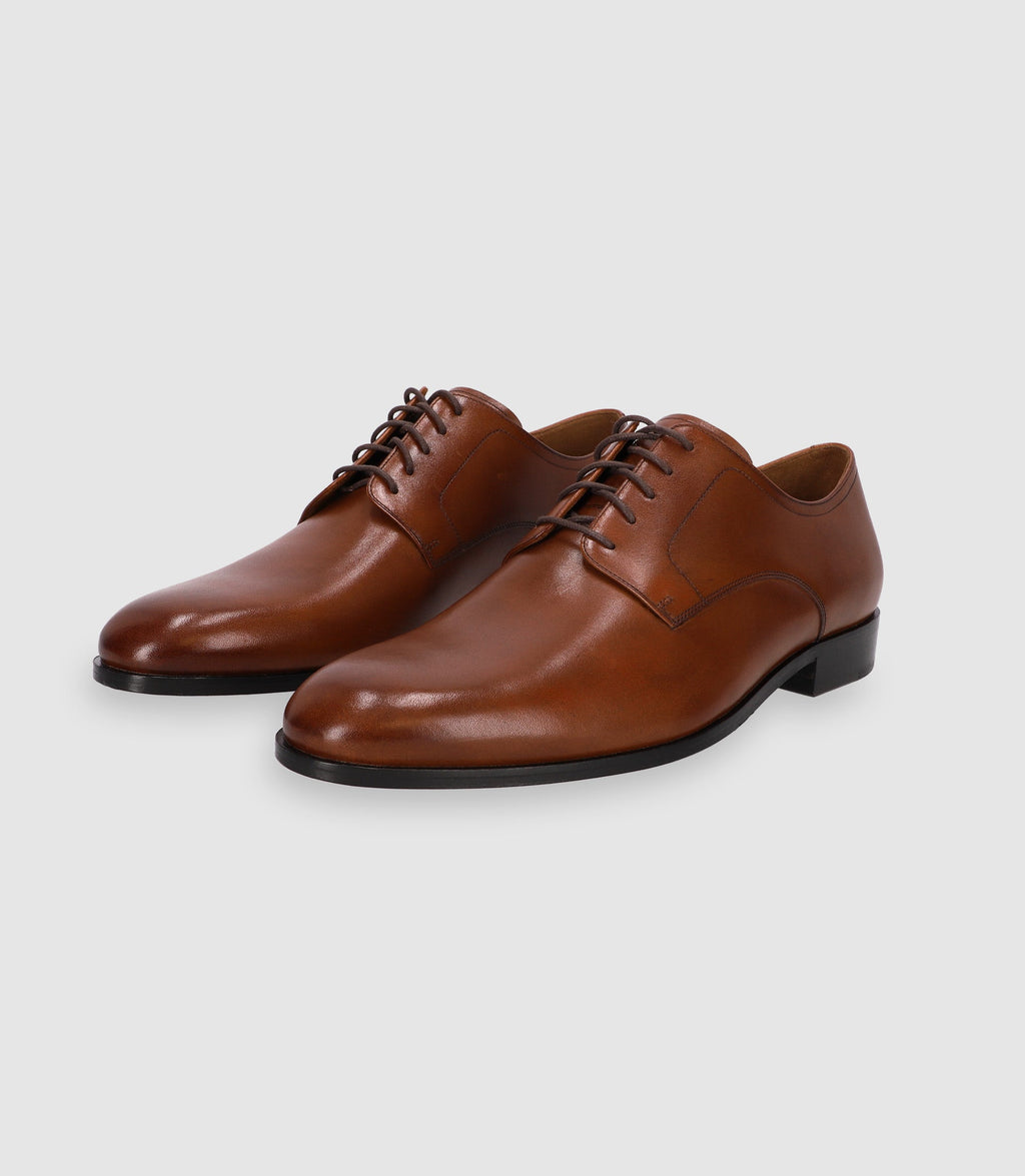 Chaussures derby en cuir marron - IZAC