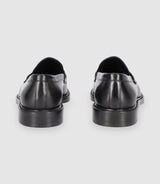 Chaussures mocassins en cuir lisse noires - IZAC