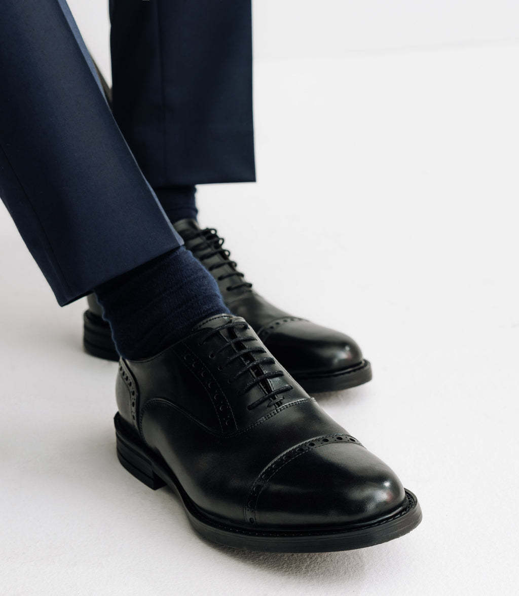 Chaussures ville en cuir noires - IZAC