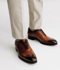 Chaussures richelieu en cuir marron - IZAC