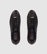 Chaussures sneakers à lacets en cuir noires - IZAC