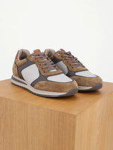 Baskets en cuir beige - IZAC