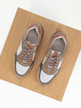 Baskets en cuir beige - IZAC