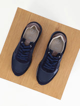 Baskets en cuir marine - IZAC