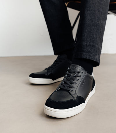 Baskets en cuir noir - IZAC