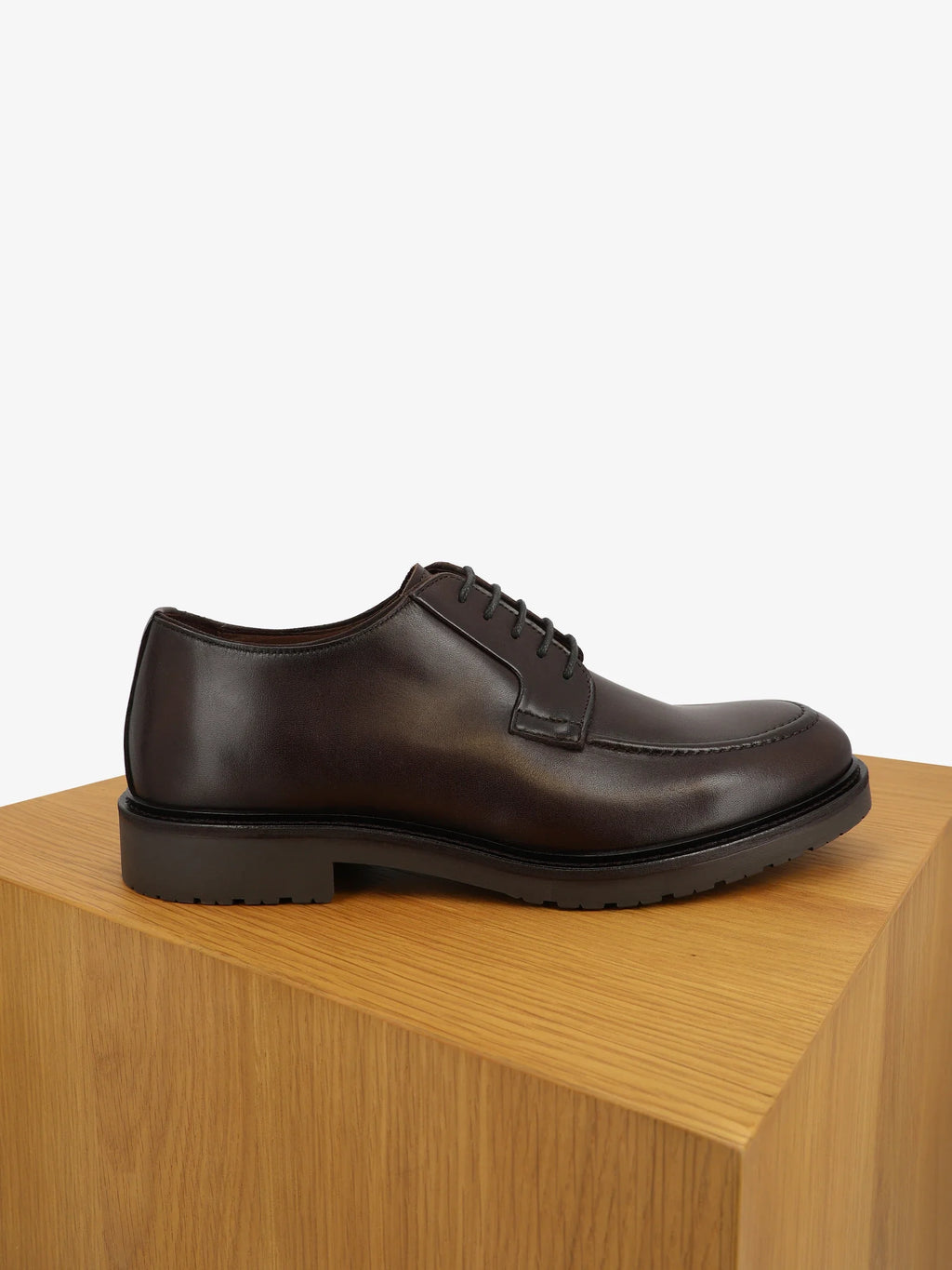 Derby en cuir marron foncé - IZAC