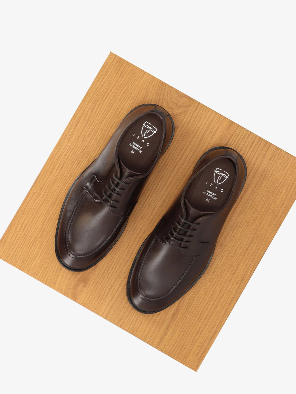 Derby en cuir marron foncé - IZAC