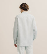 Chemise regular 100% lin vert clair - IZAC