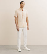 Chemise manches courtes 100% lin orange - IZAC