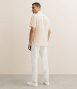 Chemise manches courtes 100% lin orange - IZAC