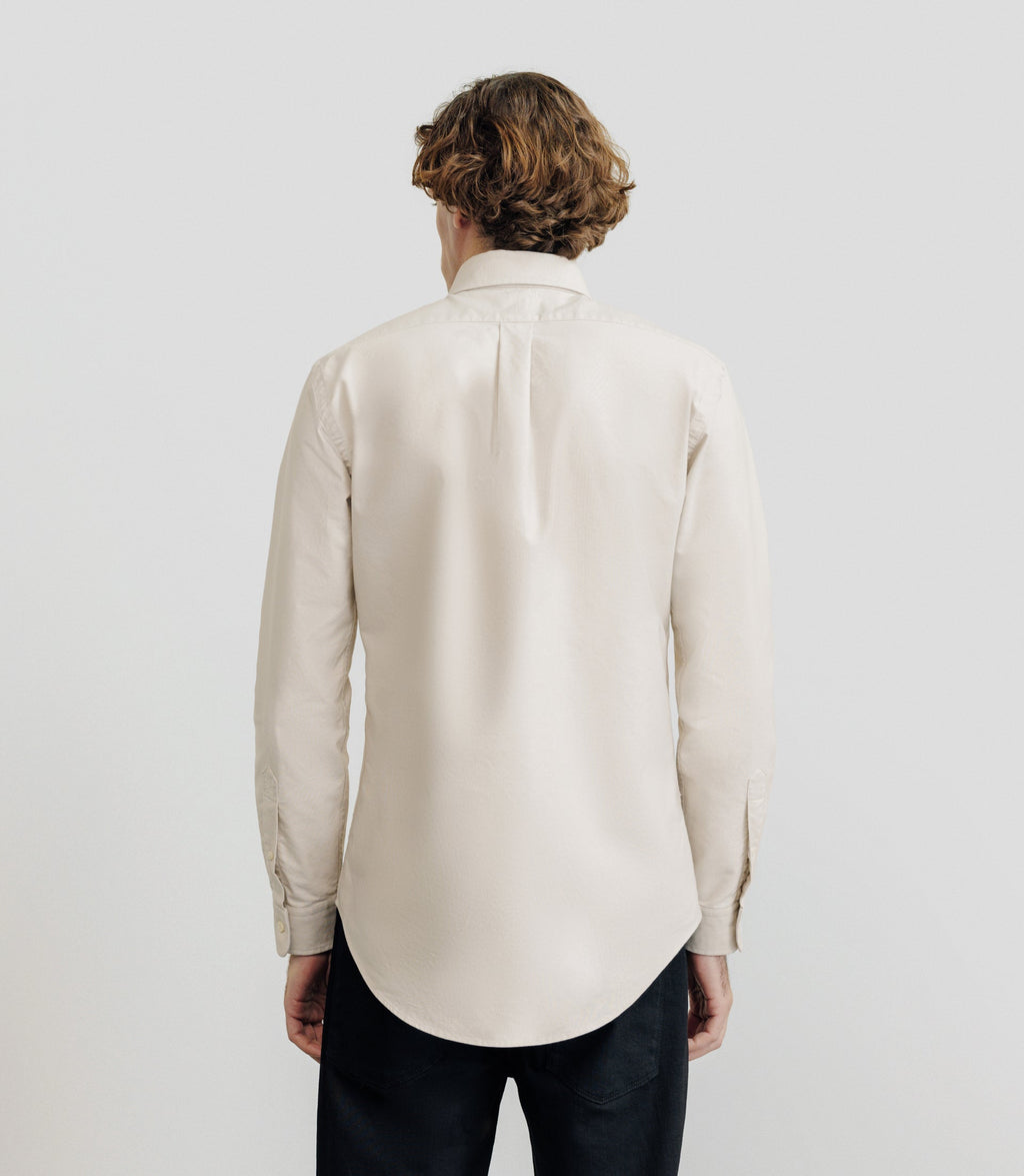 Chemise droite oxford beige - IZAC