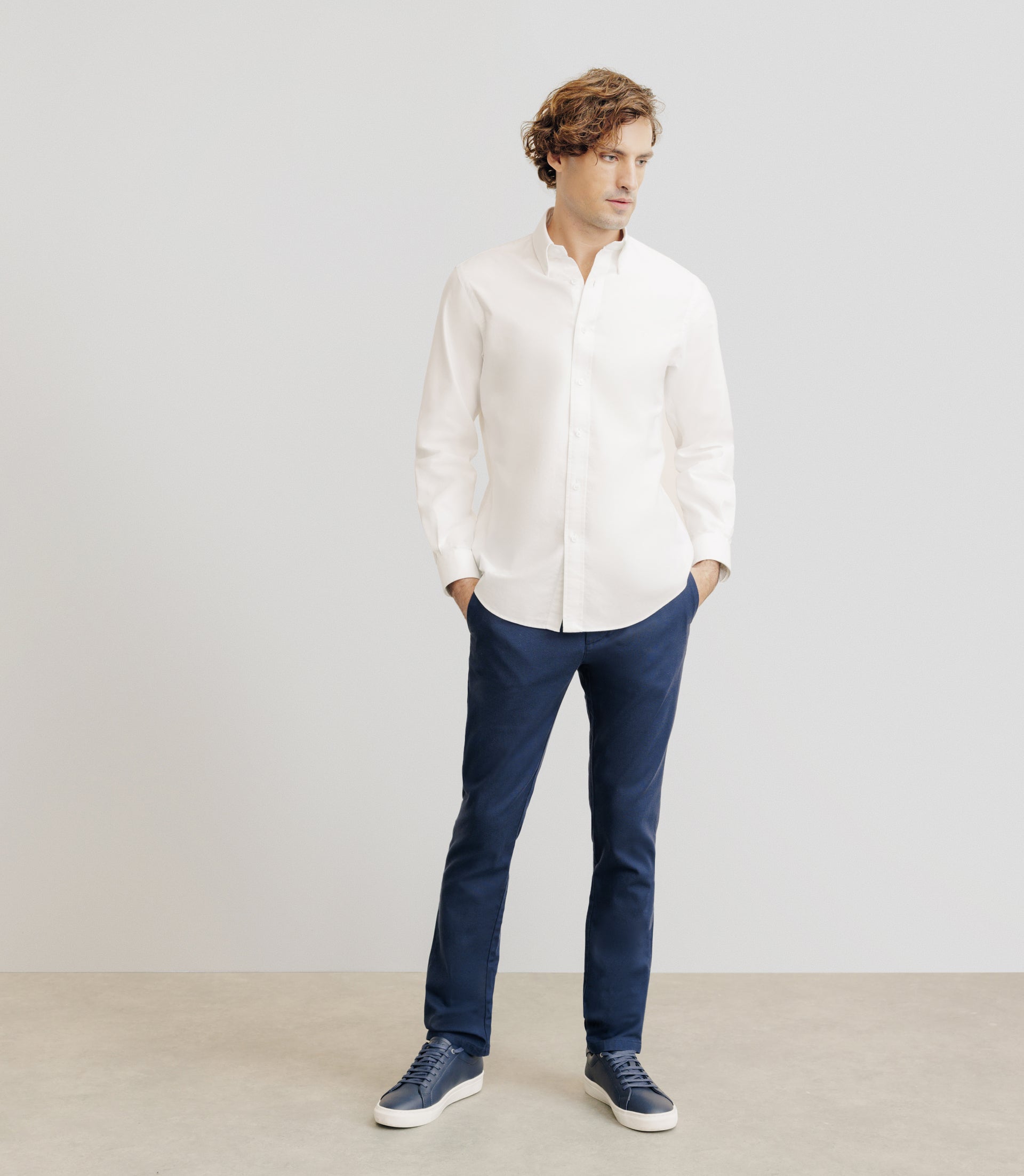 Chemise droite oxford blanche - IZAC
