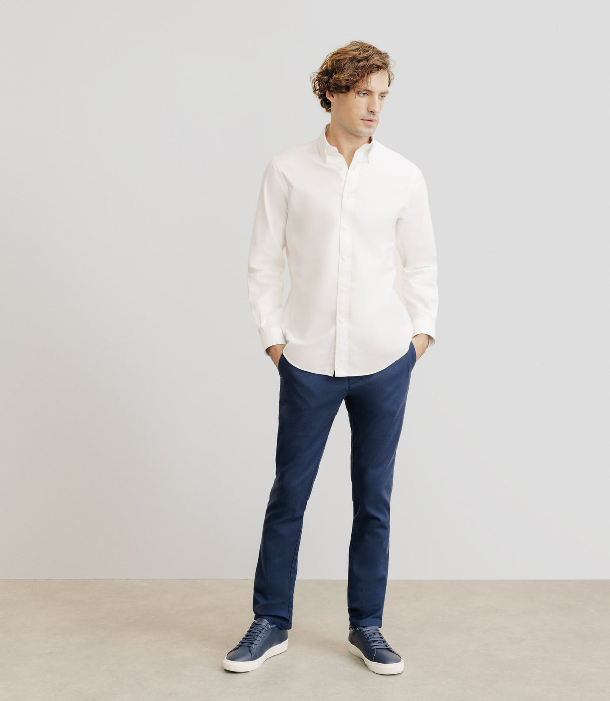 Chemise droite oxford blanche - IZAC