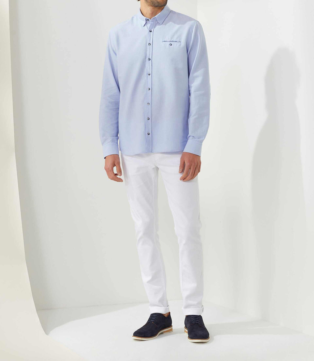 Chemise casual bleu ciel "Sara" - IZAC