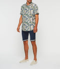 Chemise manches courtes kaki et jaune "Kaily" - IZAC