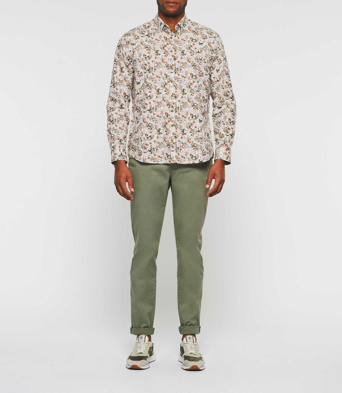 Chemise casual imprimée beige kaki "Kalidor" - IZAC