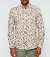 Chemise casual imprimée beige kaki "Kalidor" - IZAC