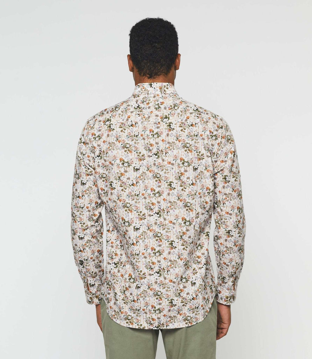 Chemise casual imprimée beige kaki "Kalidor" - IZAC