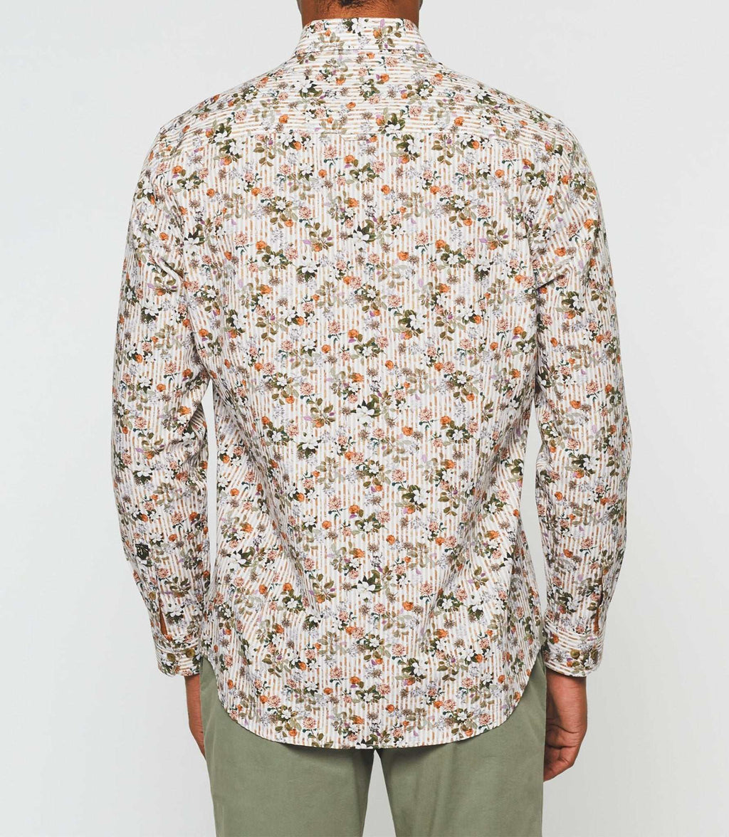Chemise casual imprimée beige kaki "Kalidor" - IZAC