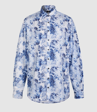 Chemise casual à imprimé bleu "Kalis" - IZAC