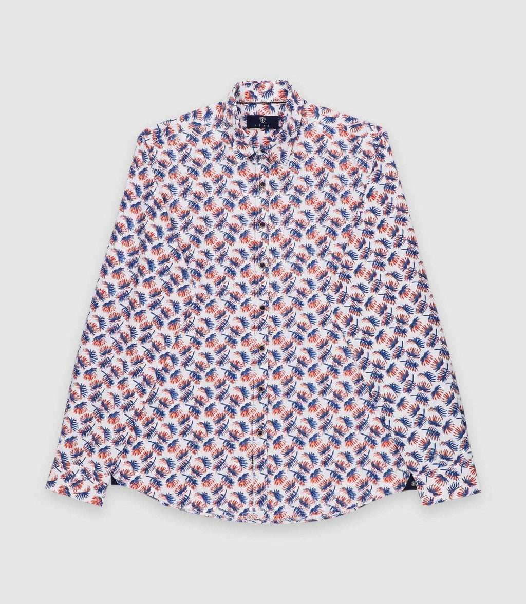 Chemise regular à imprimé blanche et rouge KAOSOUT - IZAC