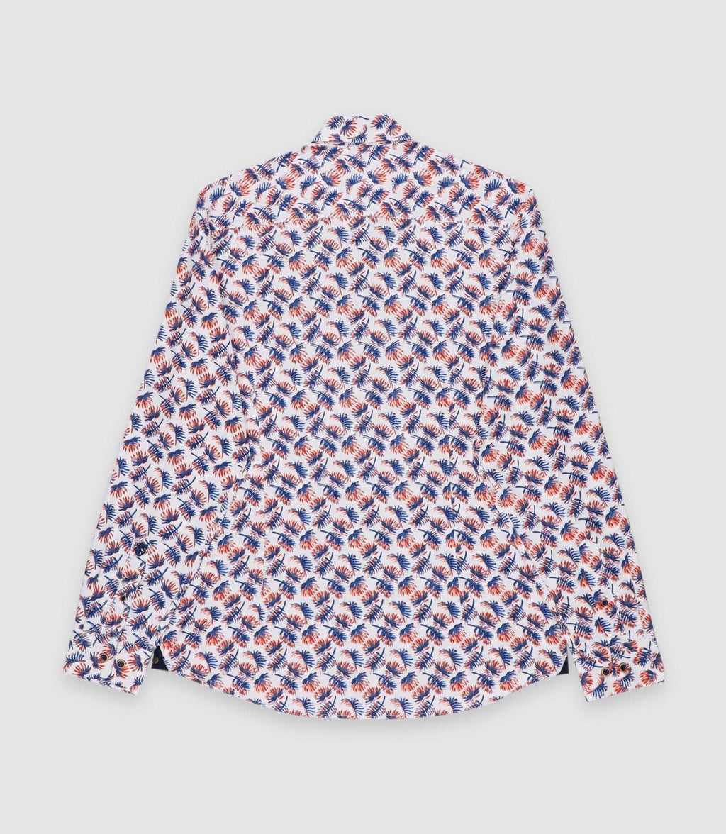 Chemise regular à imprimé blanche et rouge KAOSOUT - IZAC