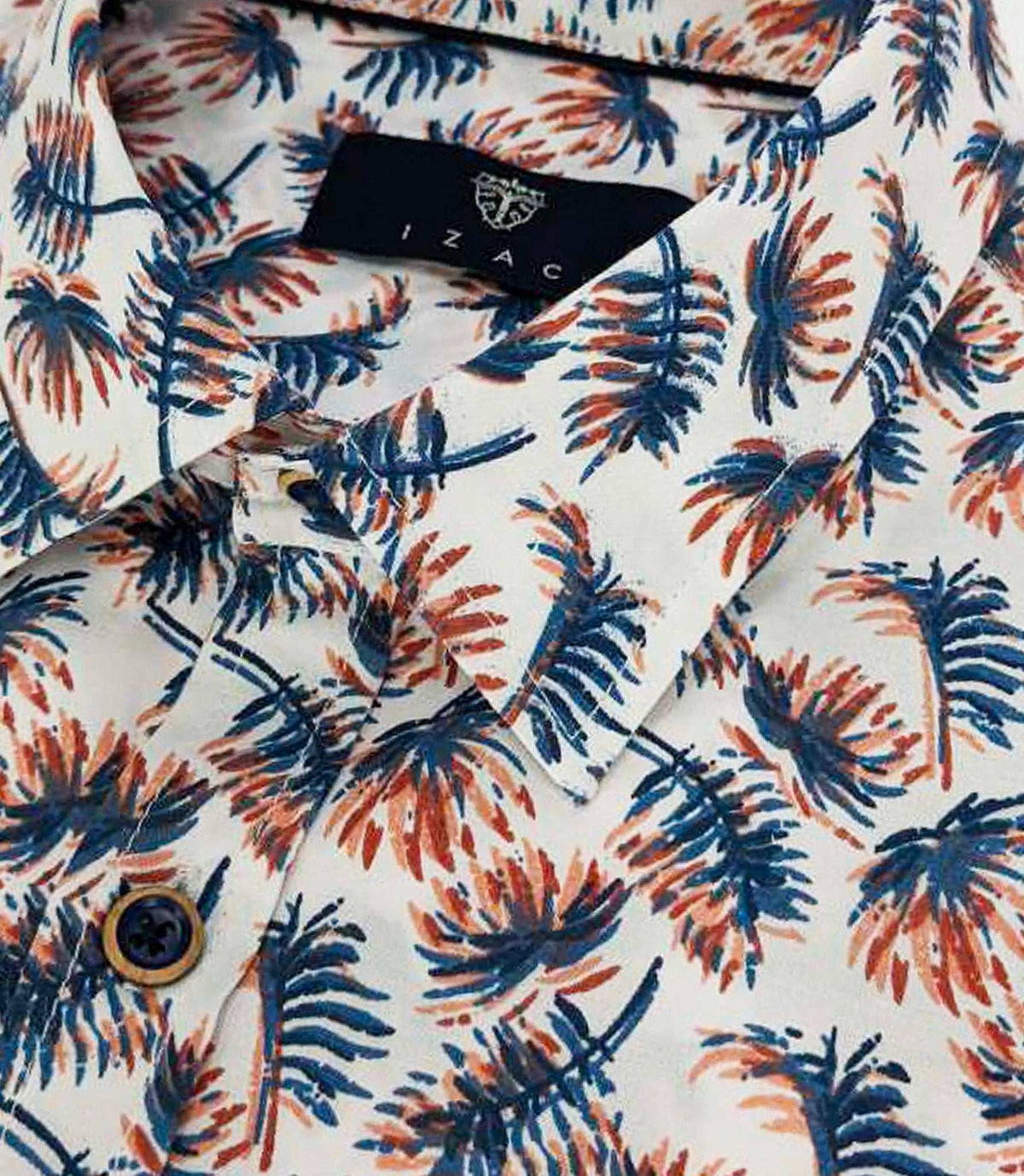 Chemise regular à imprimé blanche et rouge KAOSOUT - IZAC