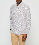 Chemise casual blanche à imprimé camel "Karly" - IZAC