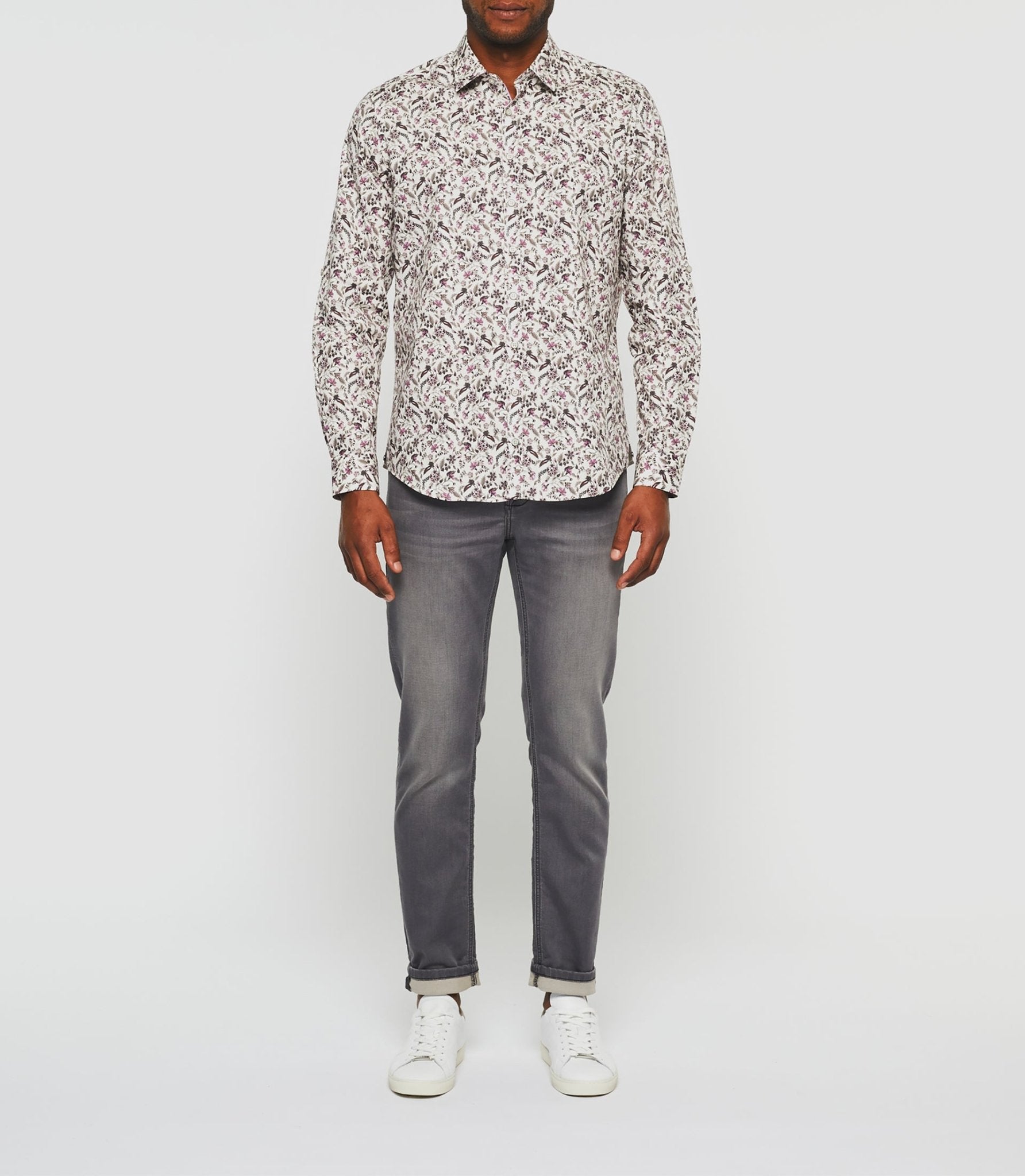 Chemise imprimée beige et kaki "Kayon" - IZAC