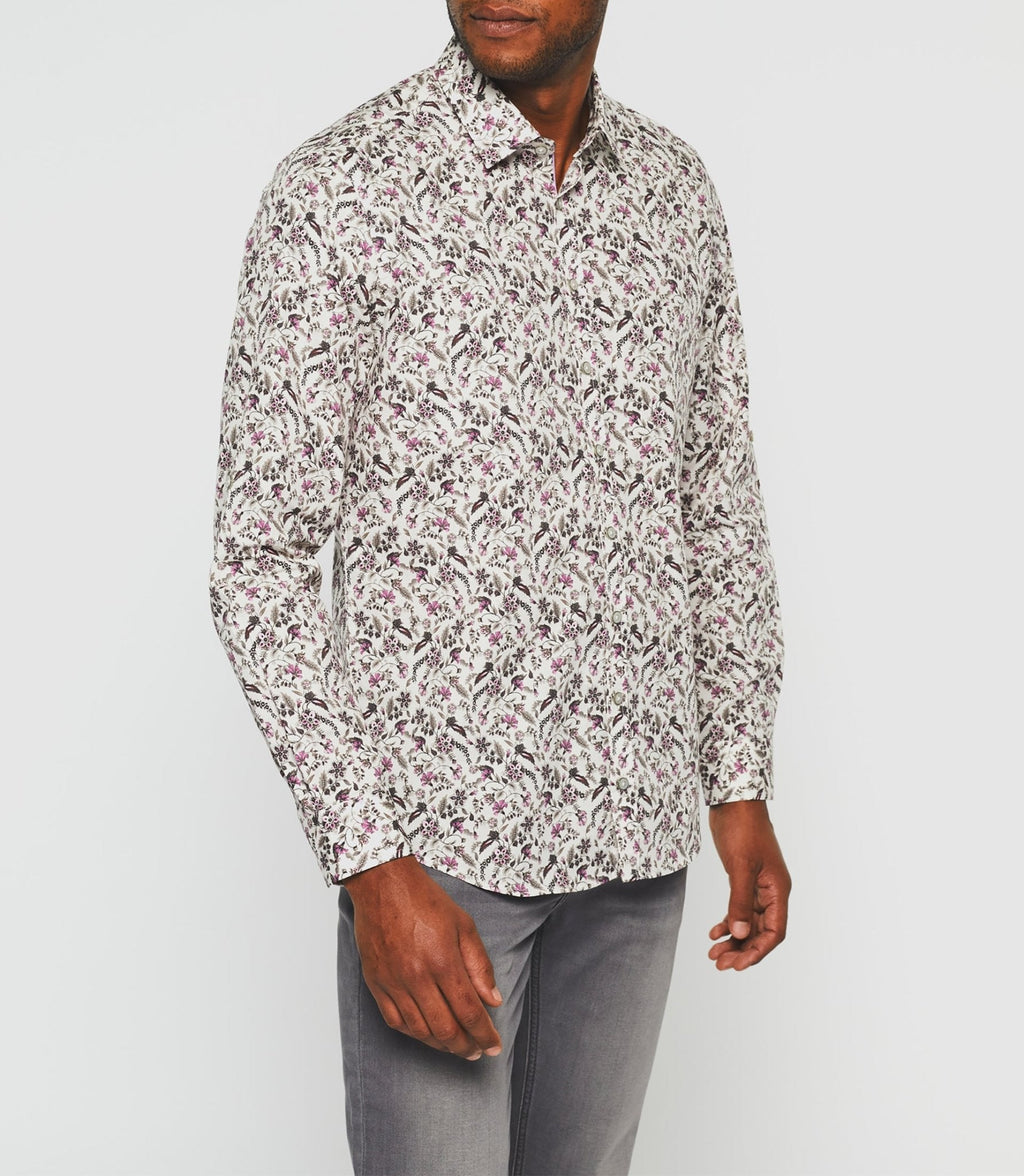 Chemise imprimée beige et kaki "Kayon" - IZAC