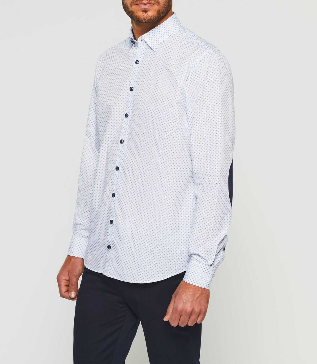 Chemise casual marine et blanche "Kelly" - IZAC