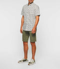 Chemise manches courtes blanche et bleue "Kerane" - IZAC