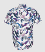 Chemise manches courtes avec imprimé bleu et violet "King 2" - IZAC