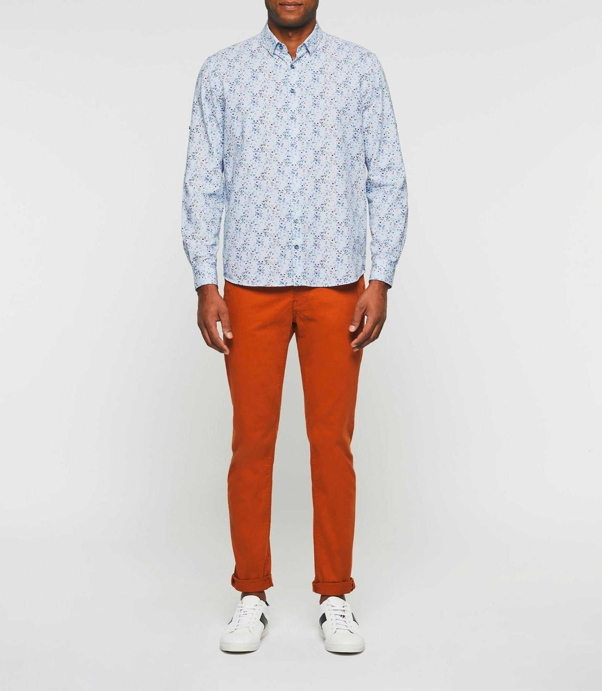 Chemise casual à imprimé bleu ciel "Kyrian" - IZAC