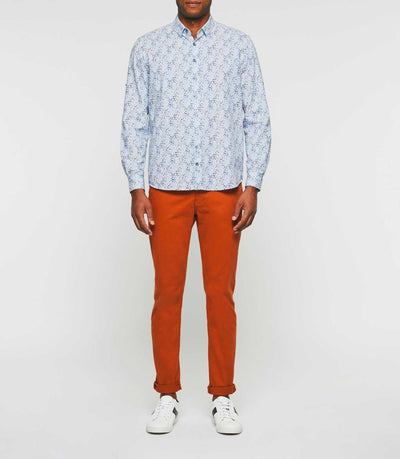 Chemise casual à imprimé bleu ciel "Kyrian" - IZAC