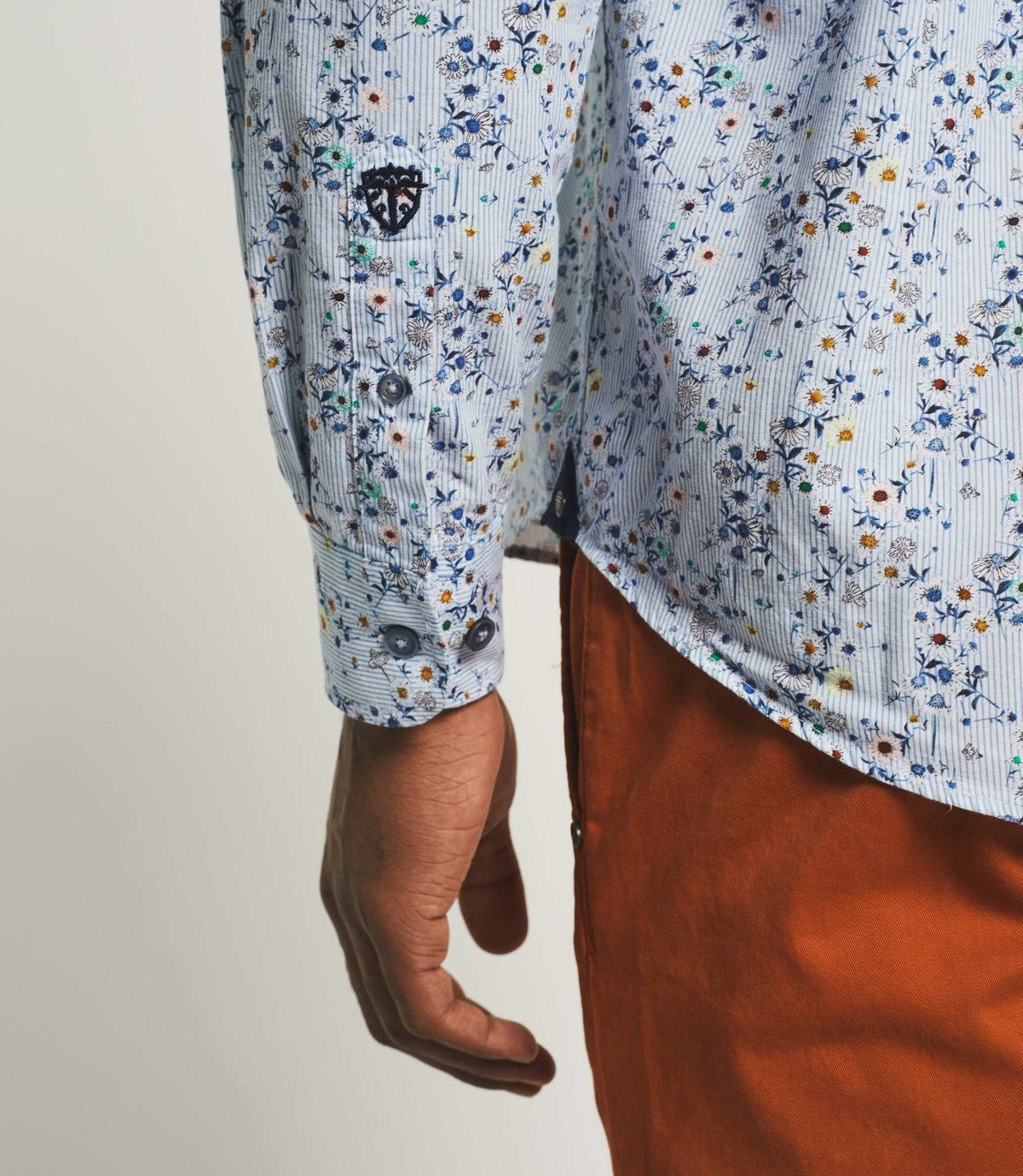 Chemise casual à imprimé bleu ciel "Kyrian" - IZAC