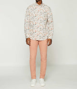 Chemise à imprimé fleurs blanche et rouge KAEL - IZAC