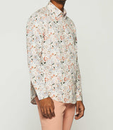 Chemise à imprimé fleurs blanche et rouge KAEL - IZAC