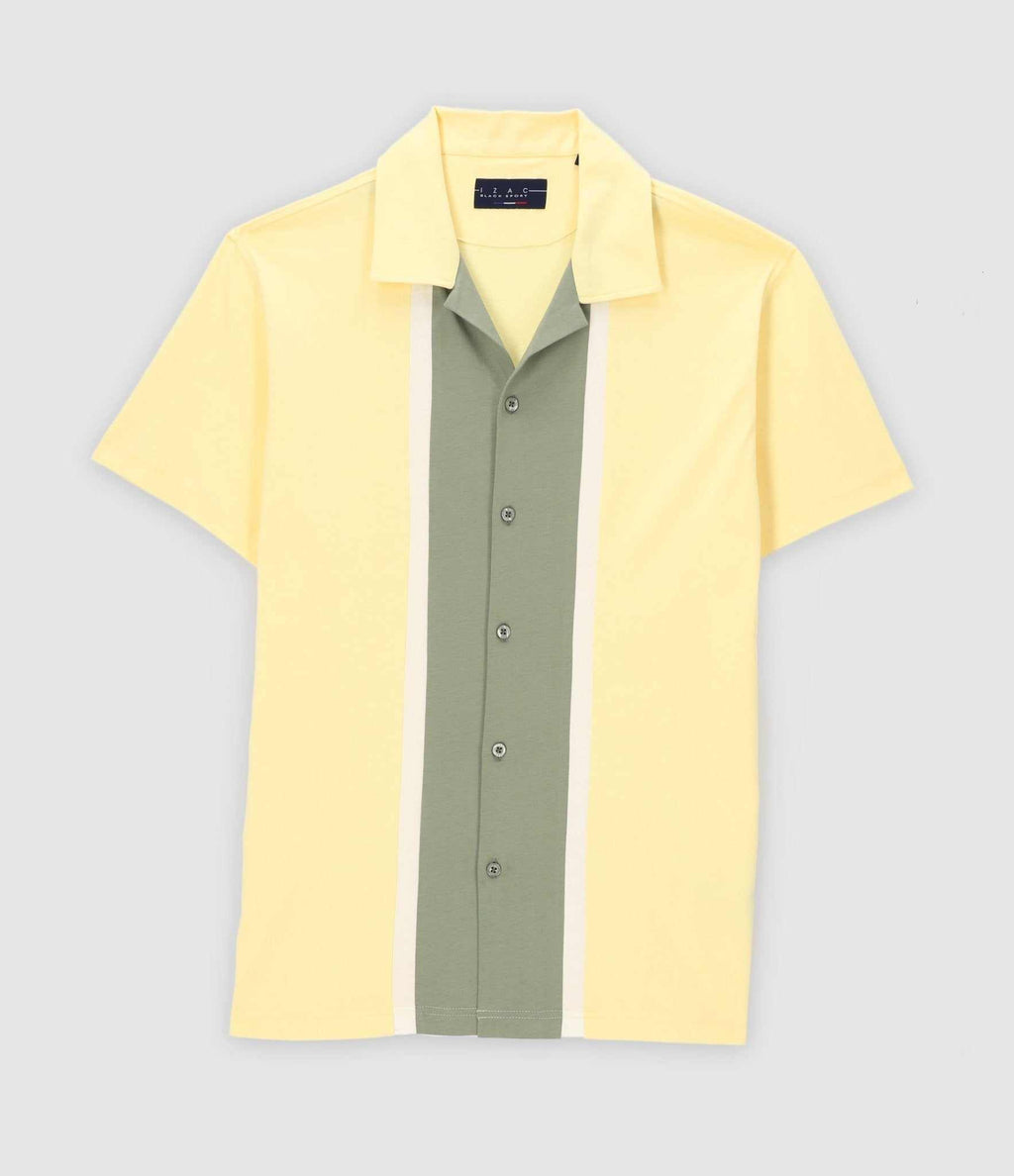 Chemise manches courtes en jersey jaune KAMI2 - IZAC